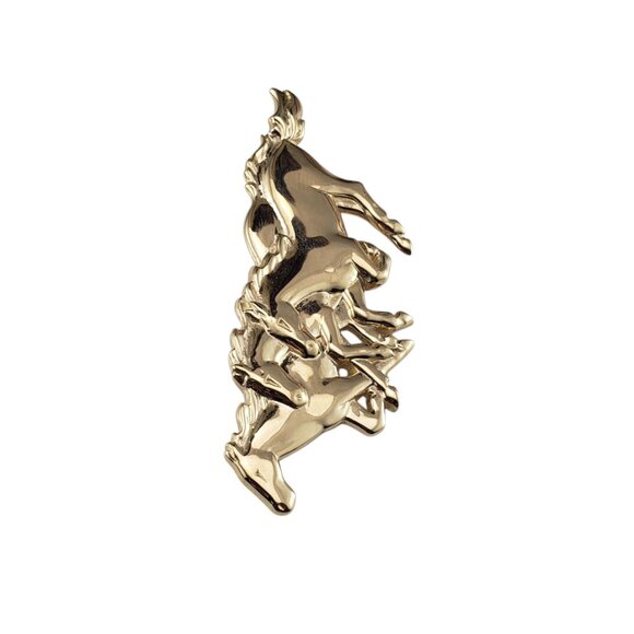 James Avery 14K Yellow Gold Running Horses Pin/Brooch #22978 - Picture 3 of 6
